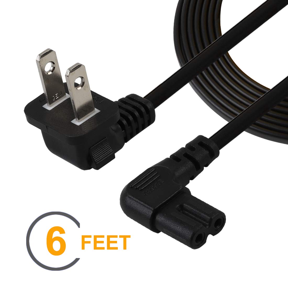 Amazon.com: TV Power Cord,6FT/1.8Meter Double Angled (L-Type Angle